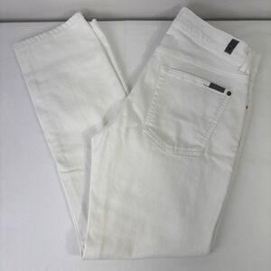 Seven For All Mankind Slimmy‎ White Jeans Luxe Performance Size 32 (33x29.5)